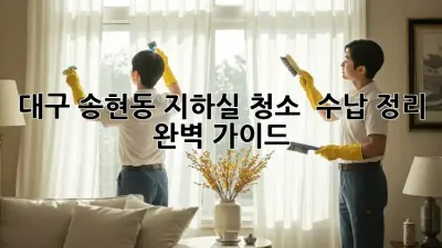 대구 송현동 지하실 청소 & 수납 정리 완벽 가이드